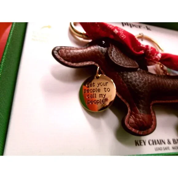 Dachshund Faux Leather Keychain & Bag Charm by Piper K - Picture 3 of 4